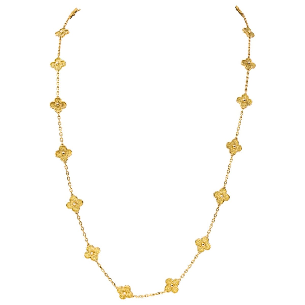 Collier Sautoir VAN CLEEF & ARPELS "Alhambra" en or jaune - Castafiore