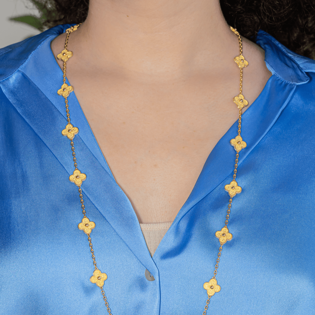 Collier Sautoir VAN CLEEF & ARPELS "Alhambra" en or jaune - Castafiore