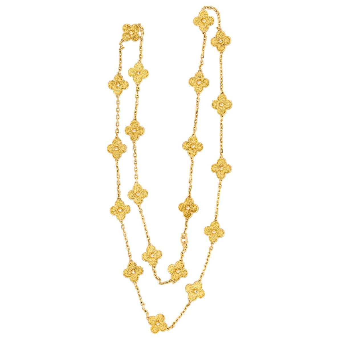Collier Sautoir VAN CLEEF & ARPELS "Alhambra" en or jaune - Castafiore