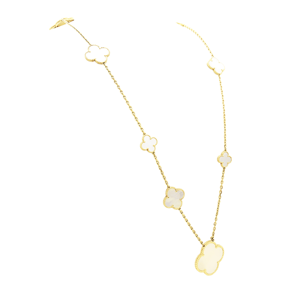 Sautoir Van Cleef & Arpels, "Magic Alhambra", yellow gold and mother-of-pearl.