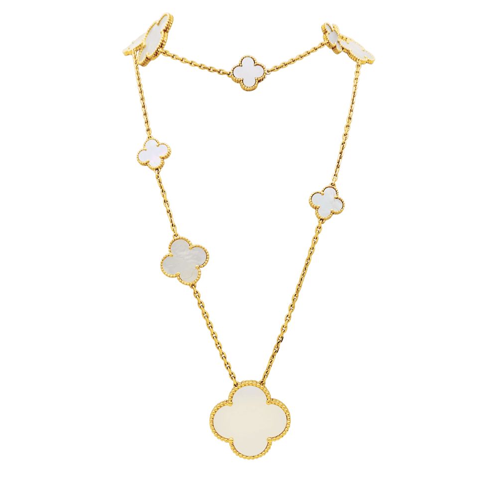 Sautoir Van Cleef & Arpels, "Magic Alhambra", yellow gold and mother-of-pearl.