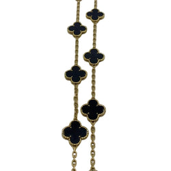 Collier Sautoir VAN CLEEF & ARPELS Vintage Alhambra en or jaune et onyx