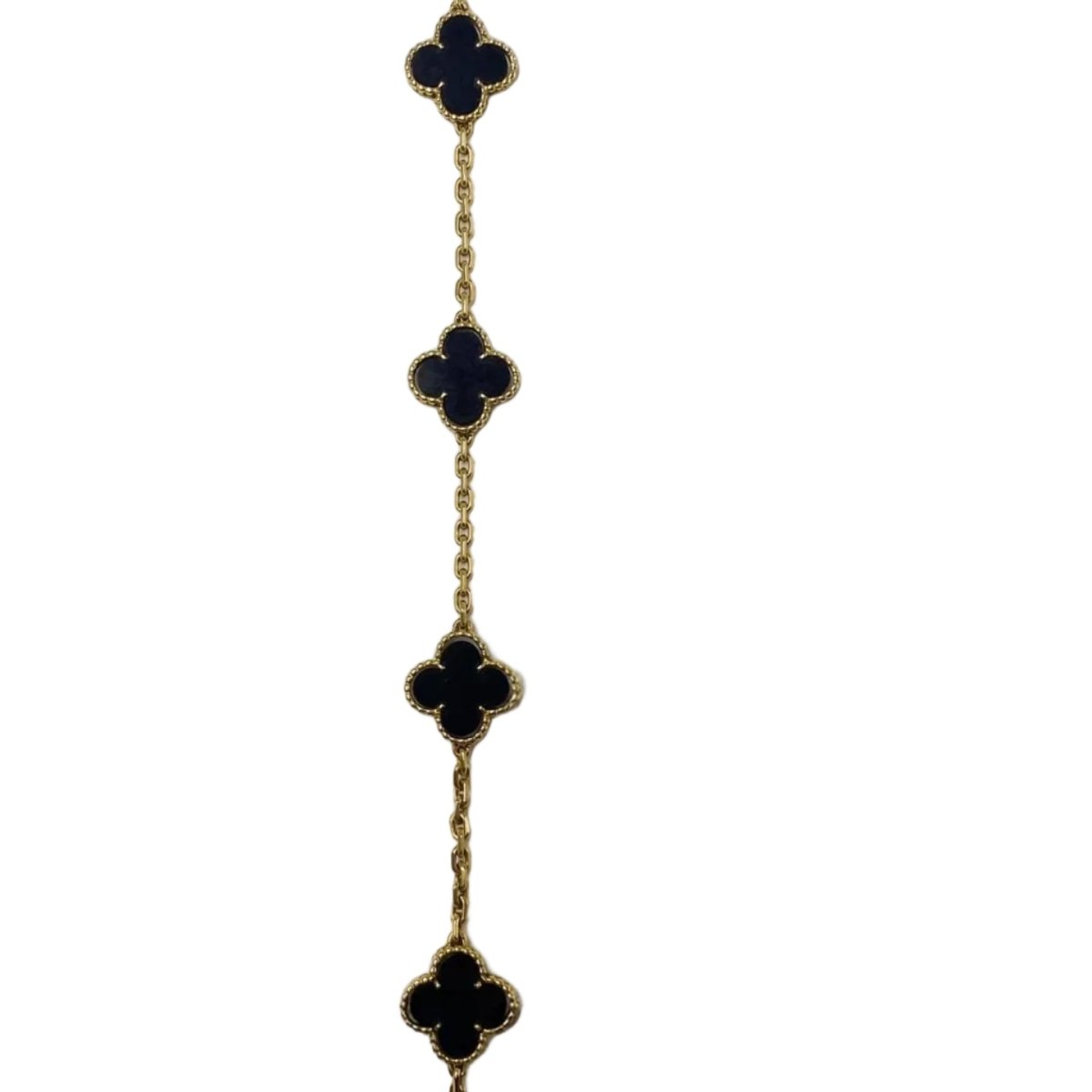 Collier Sautoir VAN CLEEF & ARPELS "Vintage Alhambra" en or jaune et onyx - Castafiore
