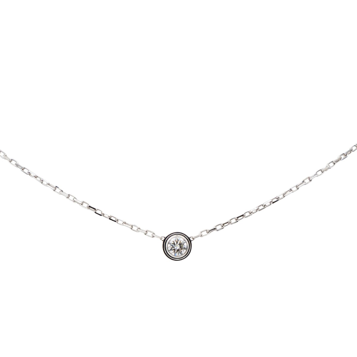 Collier Solitaire CARTIER "Cartier d'amour" en or blanc et diamant - Castafiore