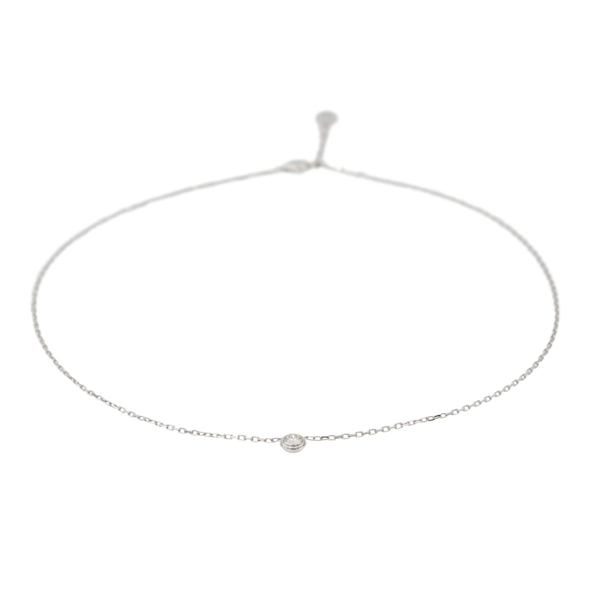 Collier Solitaire CARTIER "Cartier d'amour" en or blanc et diamant - Castafiore