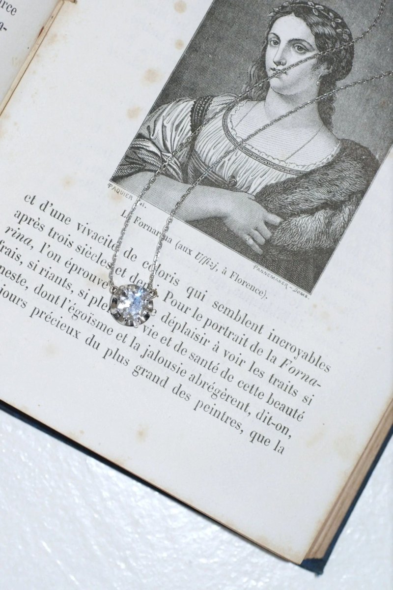 Collier solitaire diamant 1.24 Cts - Castafiore