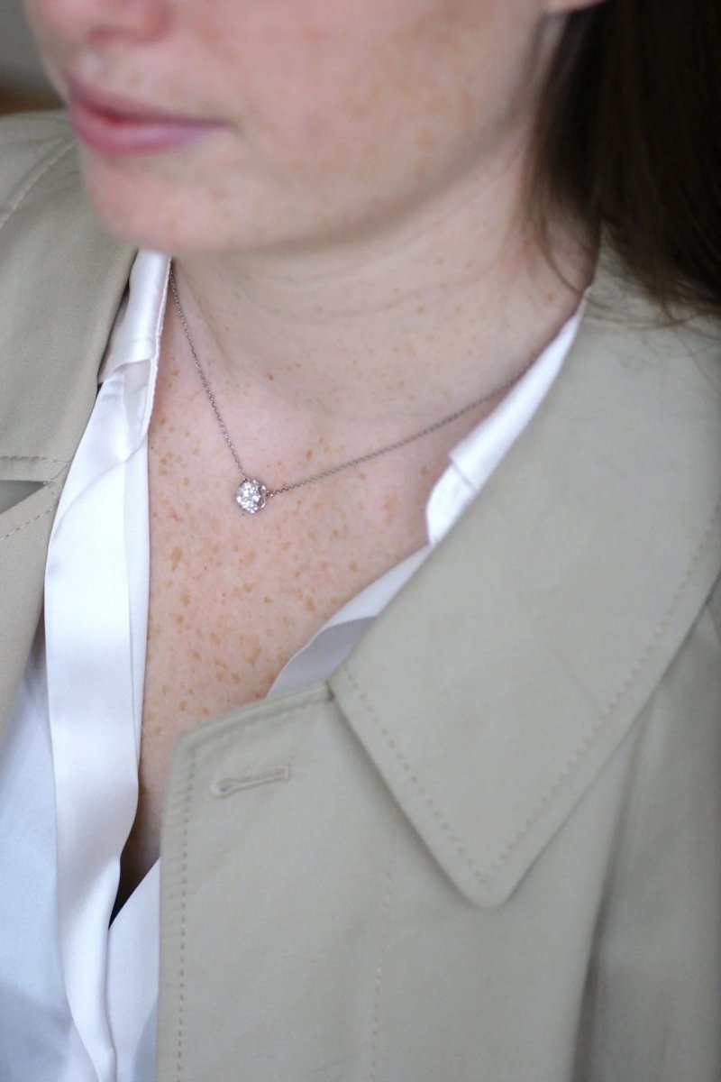 Collier solitaire diamant 1.24 Cts - Castafiore