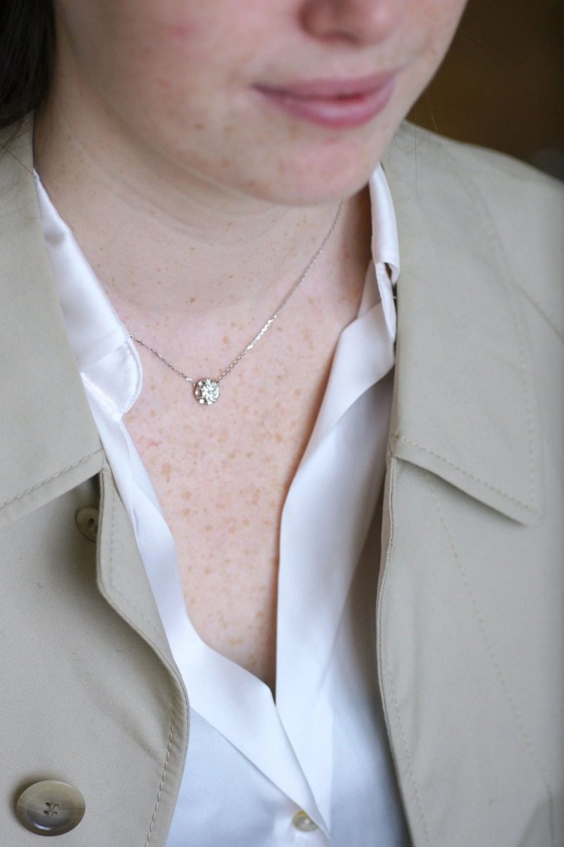 Collier solitaire diamant 1.24 Cts - Castafiore
