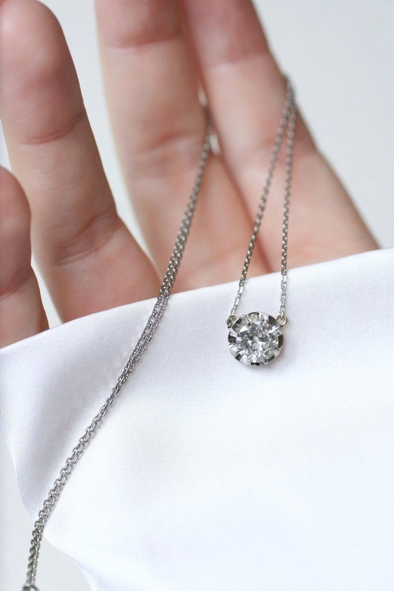 Collier solitaire diamant 1.24 Cts - Castafiore