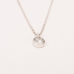Collier solitaire diamant en or blanc - Castafiore