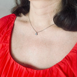 Collier solitaire diamant en or blanc - Castafiore