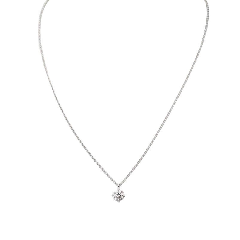 Collier solitaire en or blanc et diamant 0.70ct - Castafiore