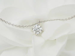 Collier solitaire en or blanc et diamant 0.70ct - Castafiore