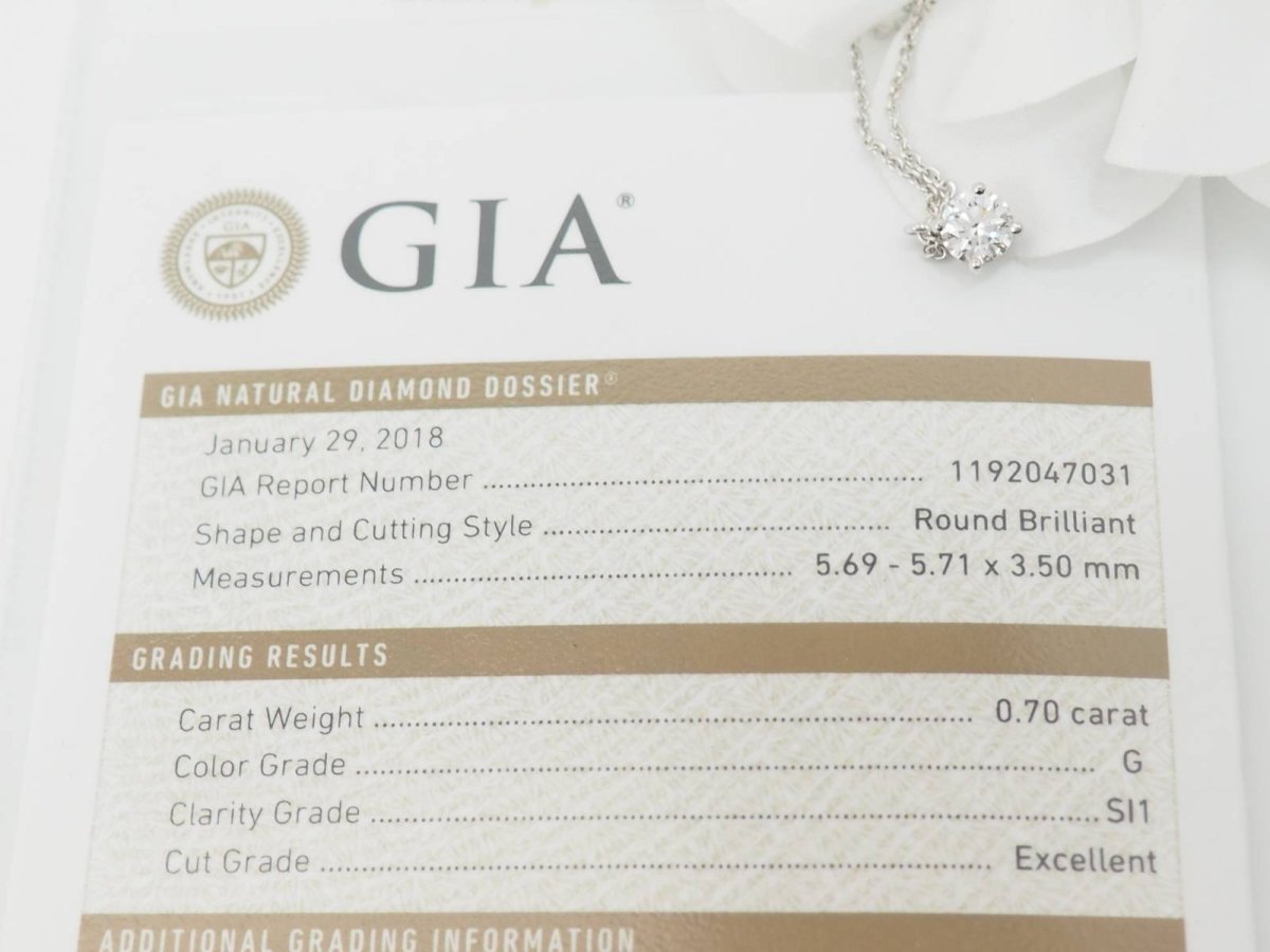 Collier solitaire en or blanc et diamant 0.70ct - Castafiore