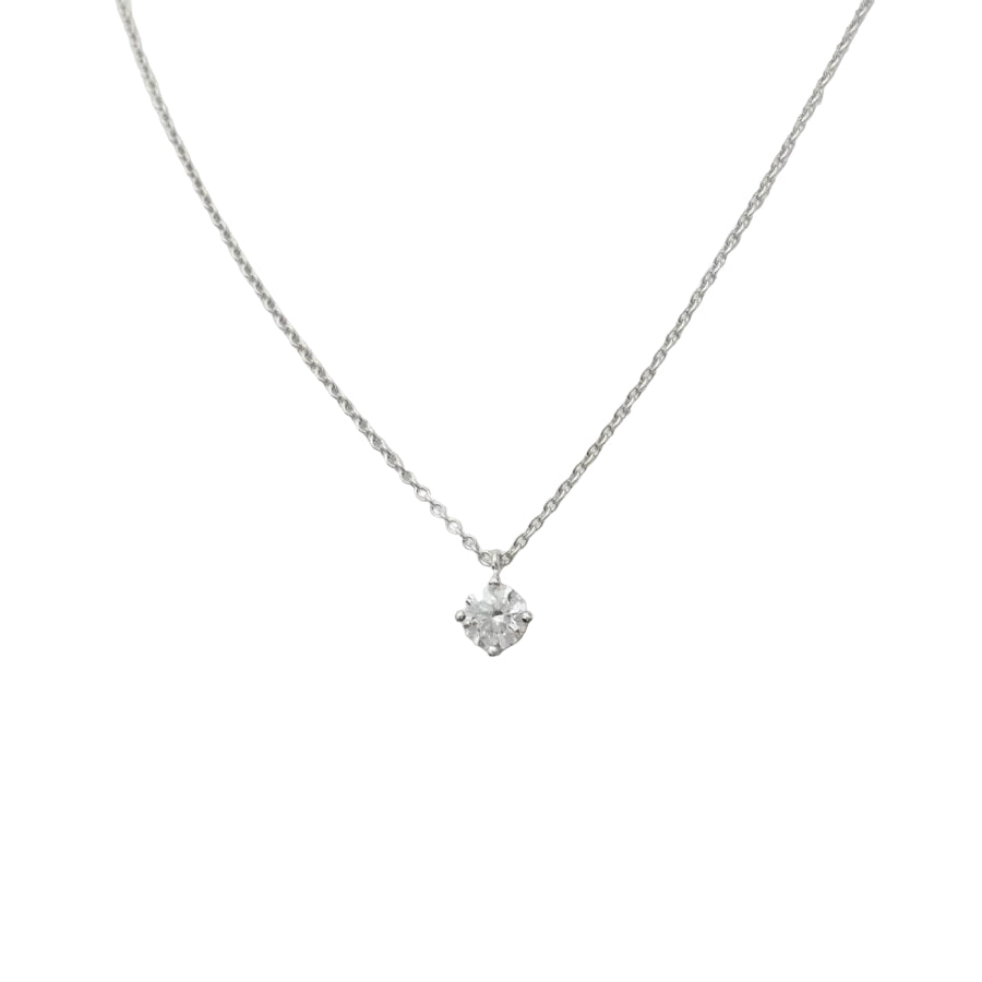 Collier solitaire en or blanc et diamant 0.70ct - Castafiore