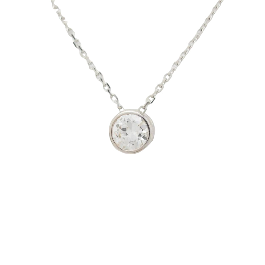 Collier solitaire en or blanc et diamant 0.77ct - Castafiore