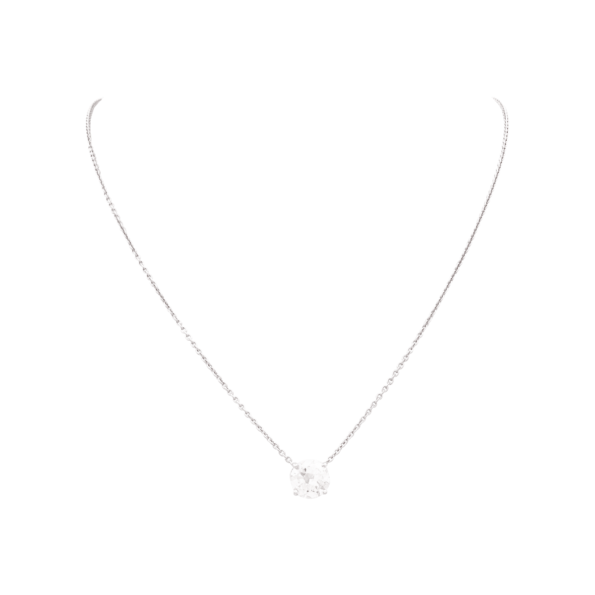 Collier Solitaire en or blanc et diamant - Castafiore