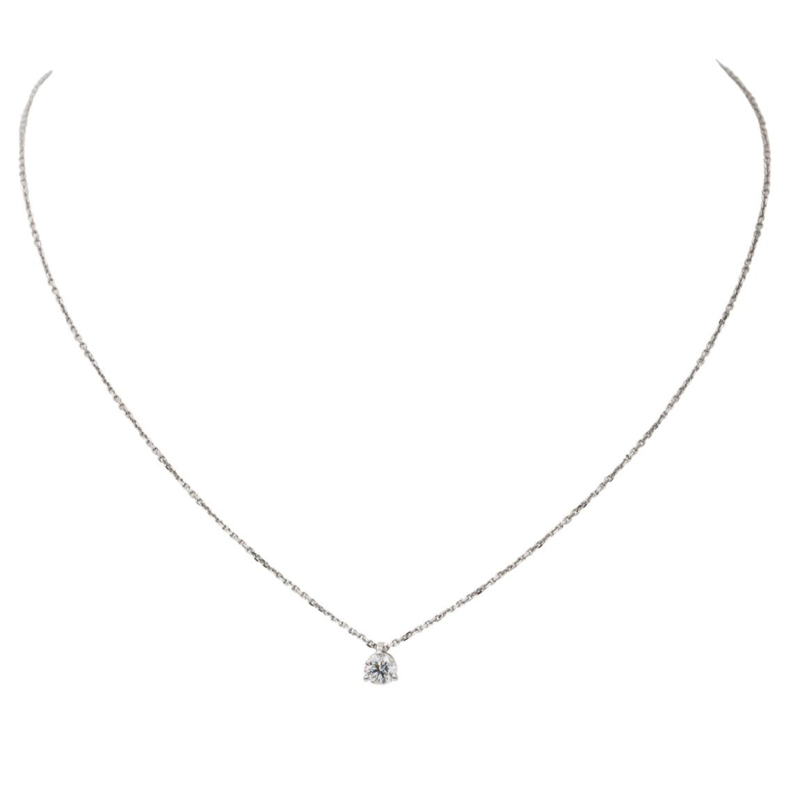 Collier Solitaire en Or blanc et Diamant - Castafiore