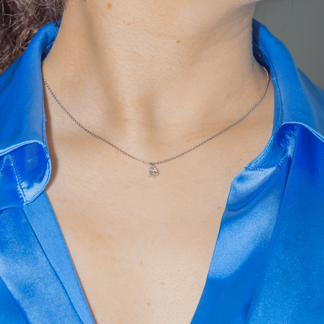 Collier Solitaire en or blanc et diamant - Castafiore