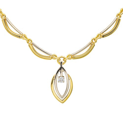 Collier Solitaire en or jaune, or blanc et diamant - Castafiore