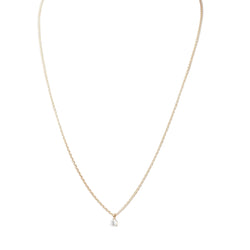 collier solitaire en or rose et diamant - Castafiore