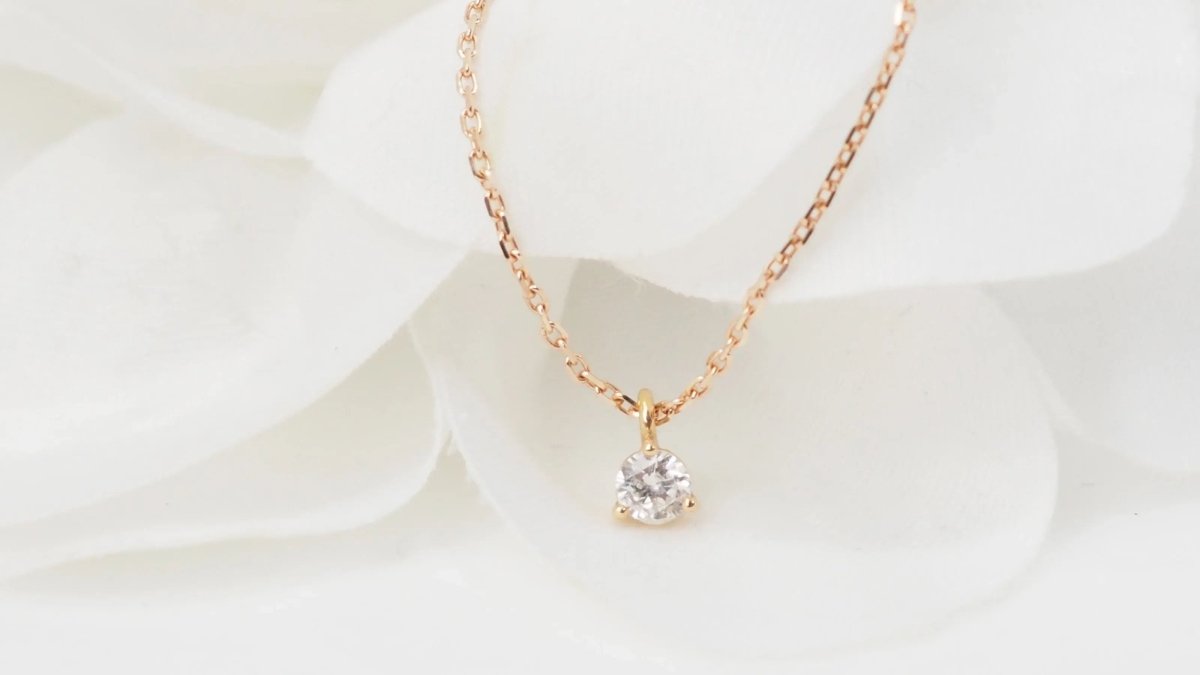 Collier Solitaire En Or Rose Et Diamant - Castafiore