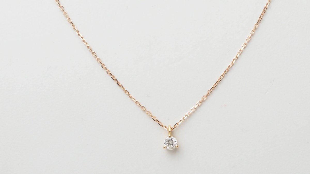 Collier Solitaire En Or Rose Et Diamant - Castafiore