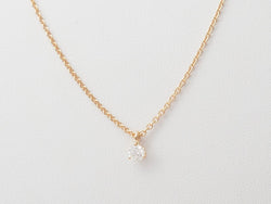 collier solitaire en or rose et diamant - Castafiore