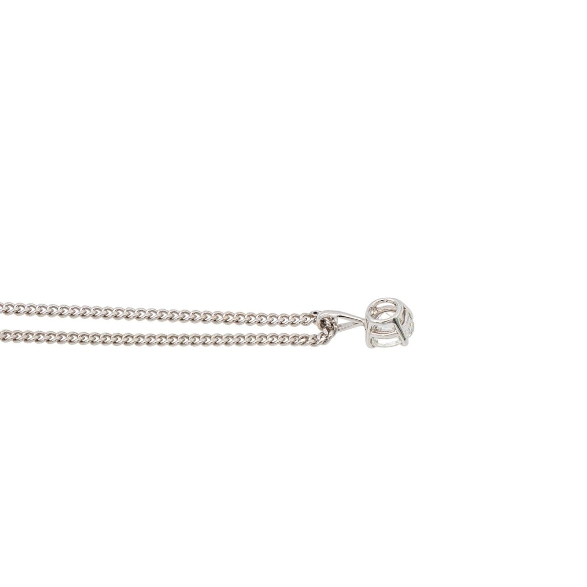 Collier Solitaire Or Blanc Diamant - Castafiore