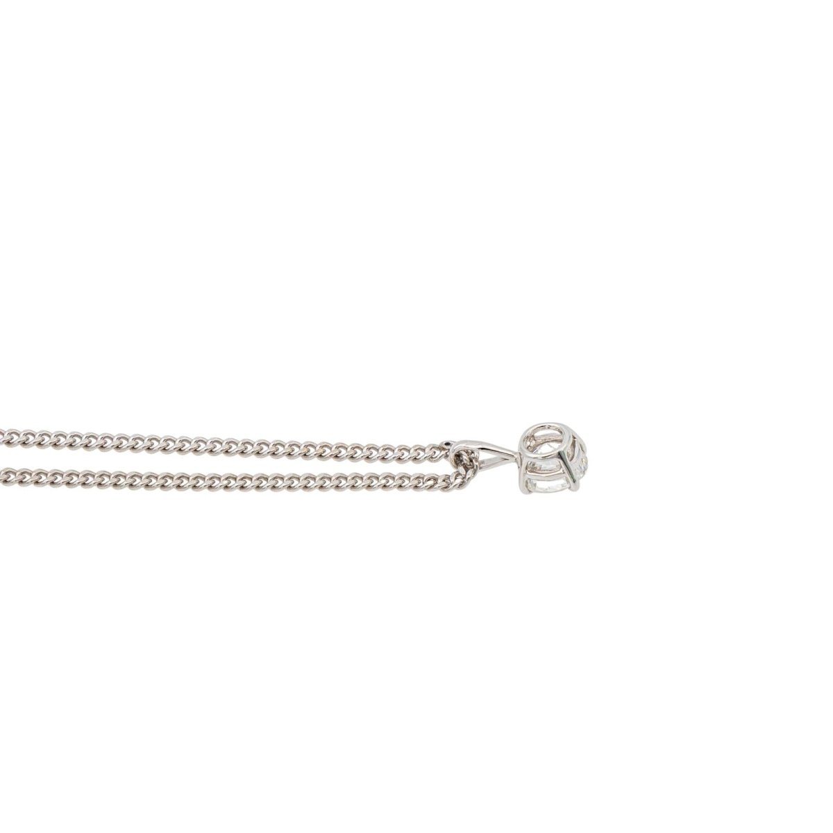 Collier Solitaire Or Blanc Diamant - Castafiore