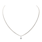 Collier Solitaire Or Blanc Diamant - Castafiore