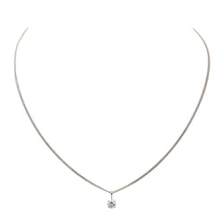 Collier Solitaire Or Blanc Diamant - Castafiore