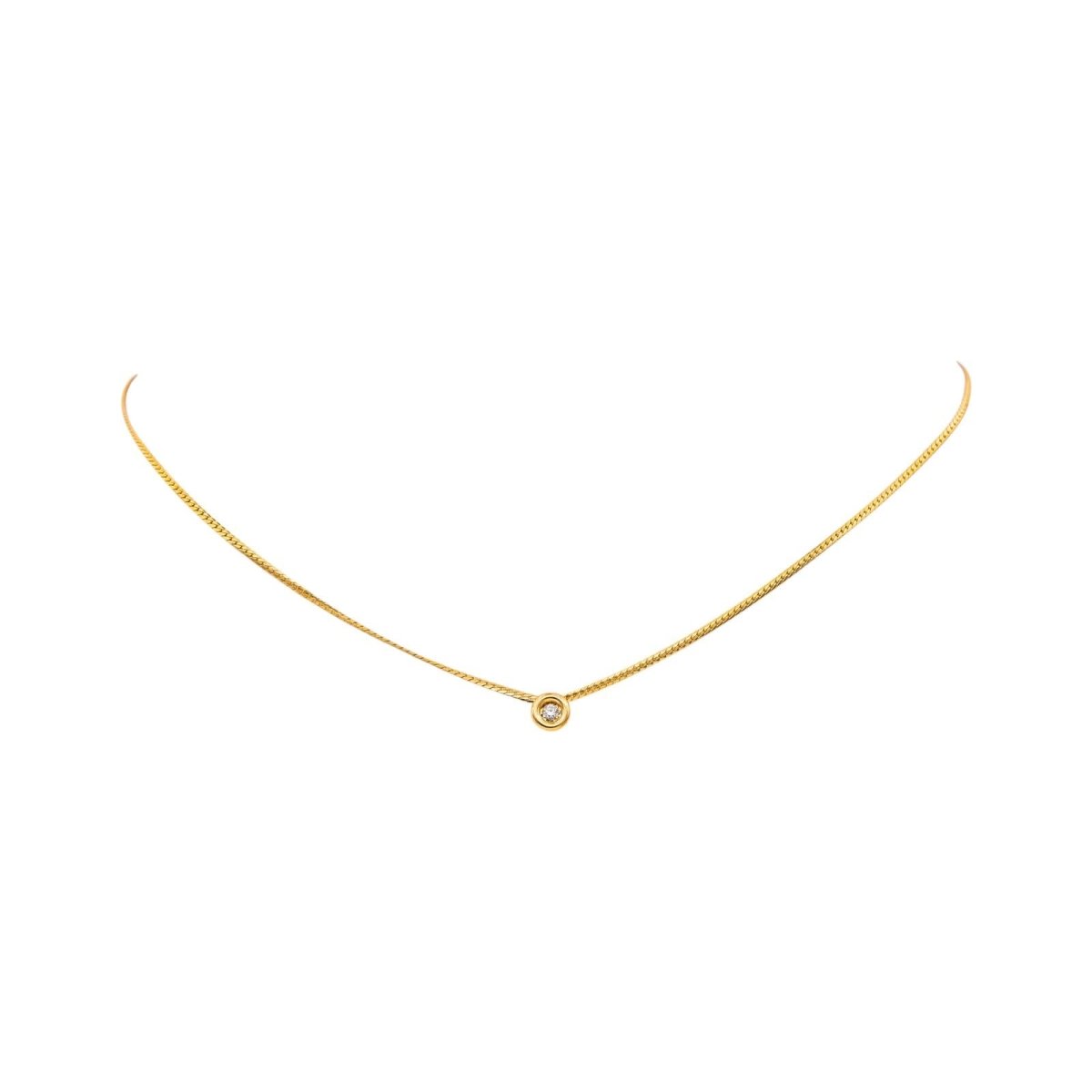 Collier Solitaire Or jaune Diamant - Castafiore