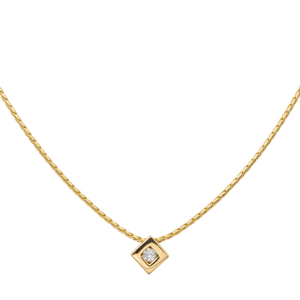 Collier Solitaire Or jaune Diamant - Castafiore