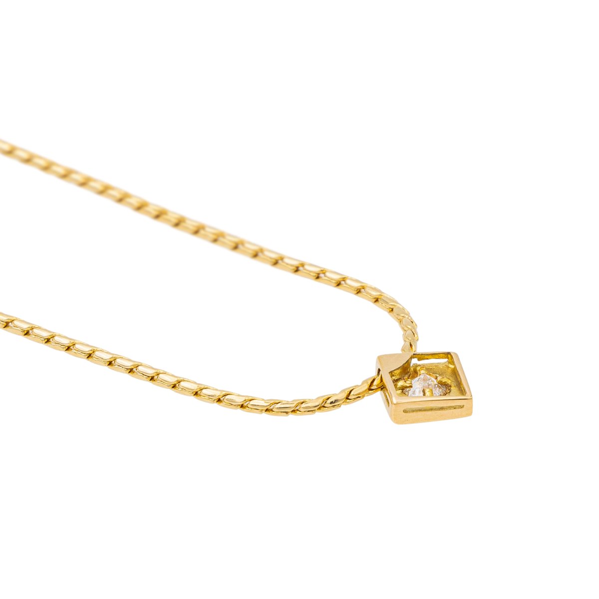 Collier Solitaire Or jaune Diamant - Castafiore