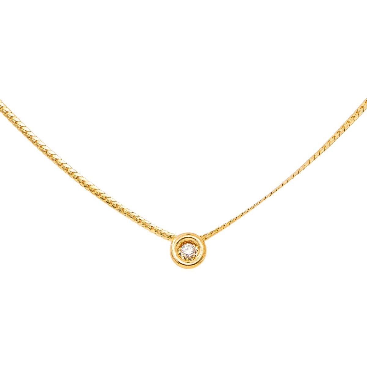 Collier Solitaire Or jaune Diamant - Castafiore
