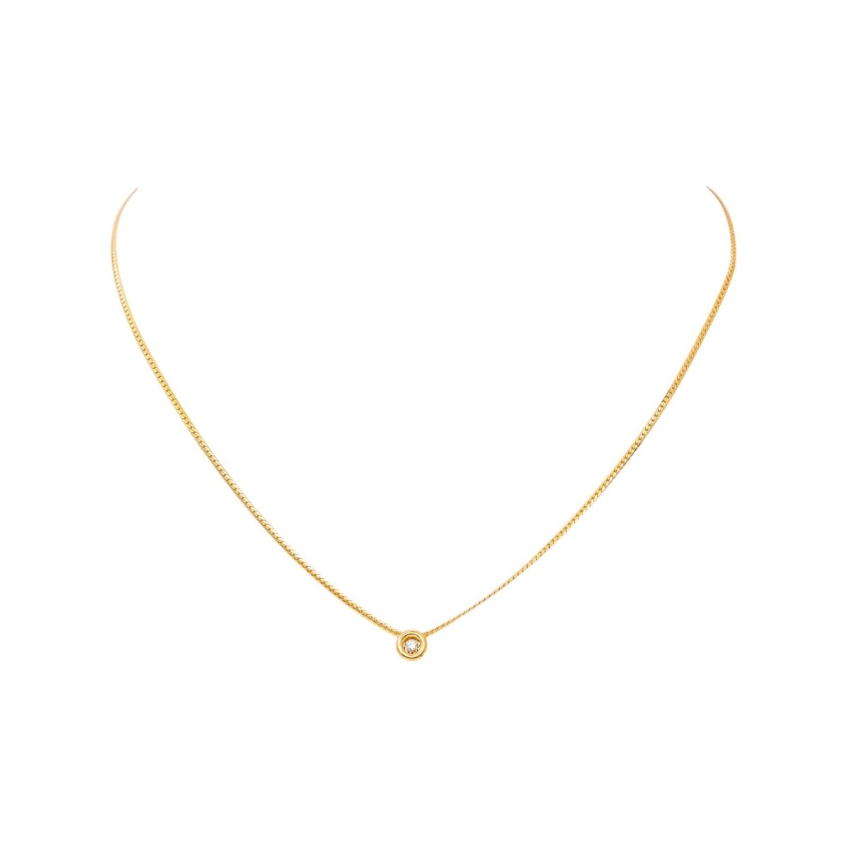 Collier Solitaire Or jaune Diamant - Castafiore