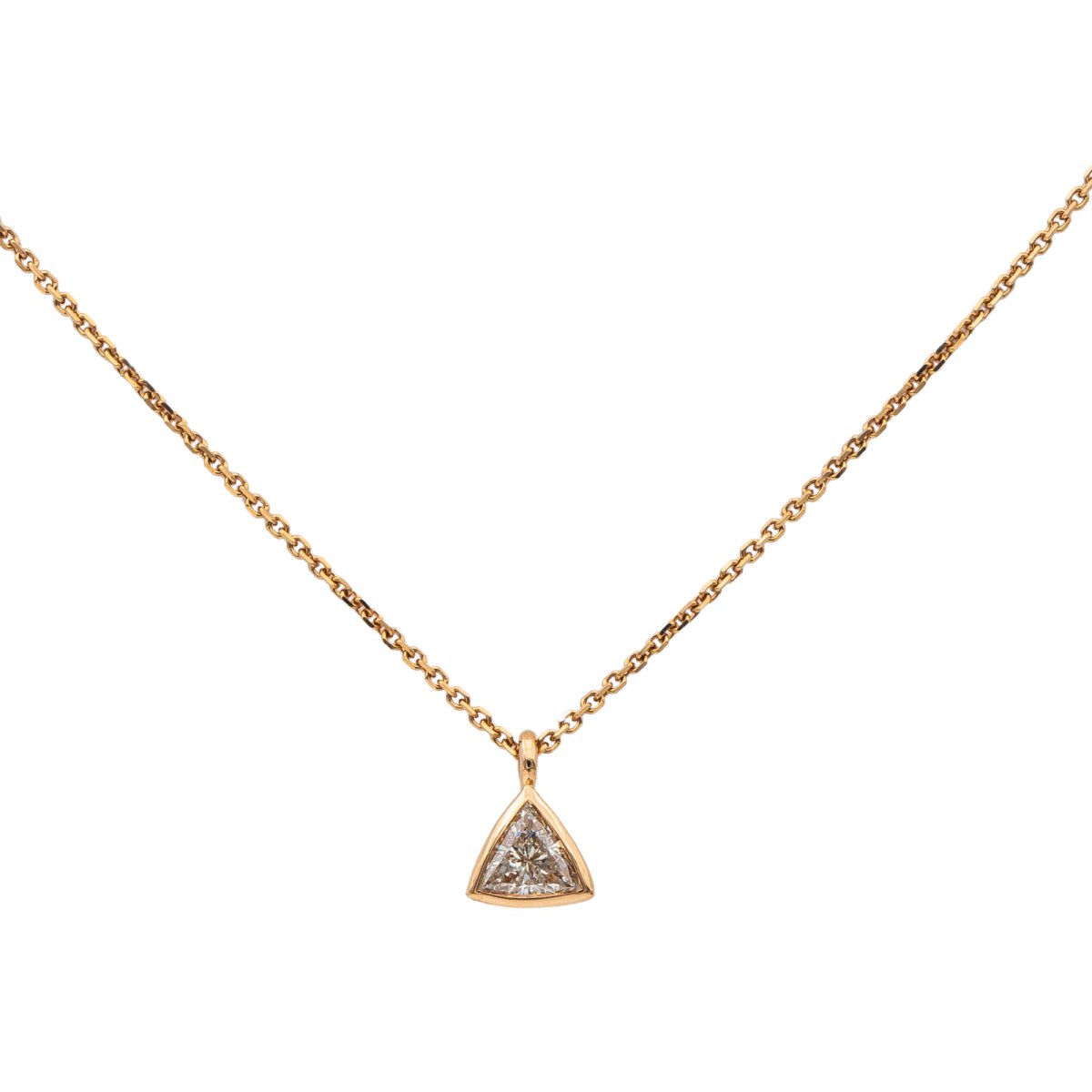 Collier Solitaire Or rose Diamant - Castafiore