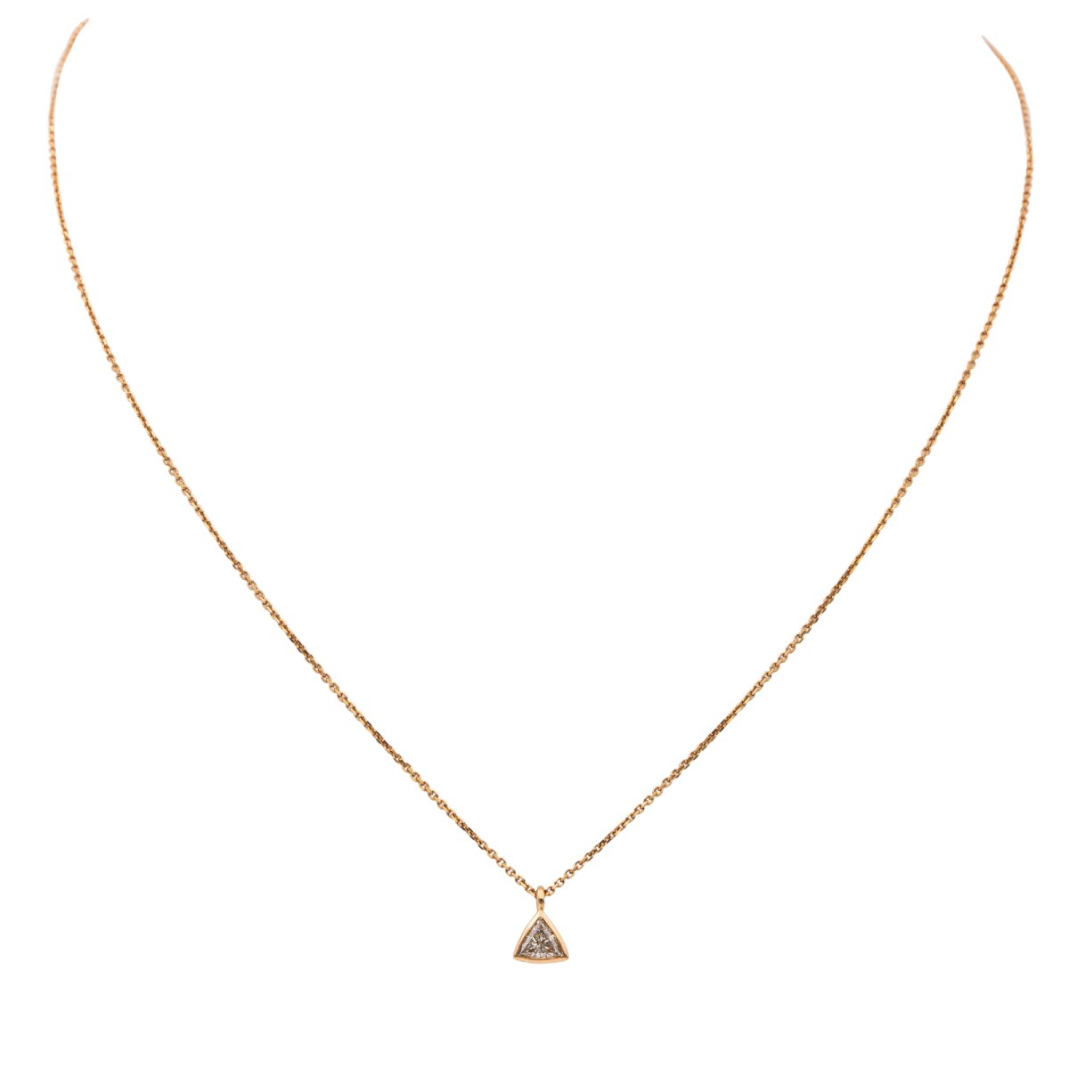 Collier Solitaire Or rose Diamant - Castafiore