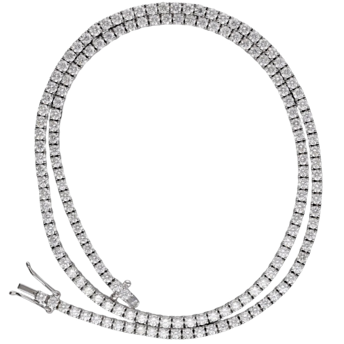 Collier Tennis en or gris 18 Cts avec 10,03 Cts de diamants brillants G - VS. 43 cm - Castafiore