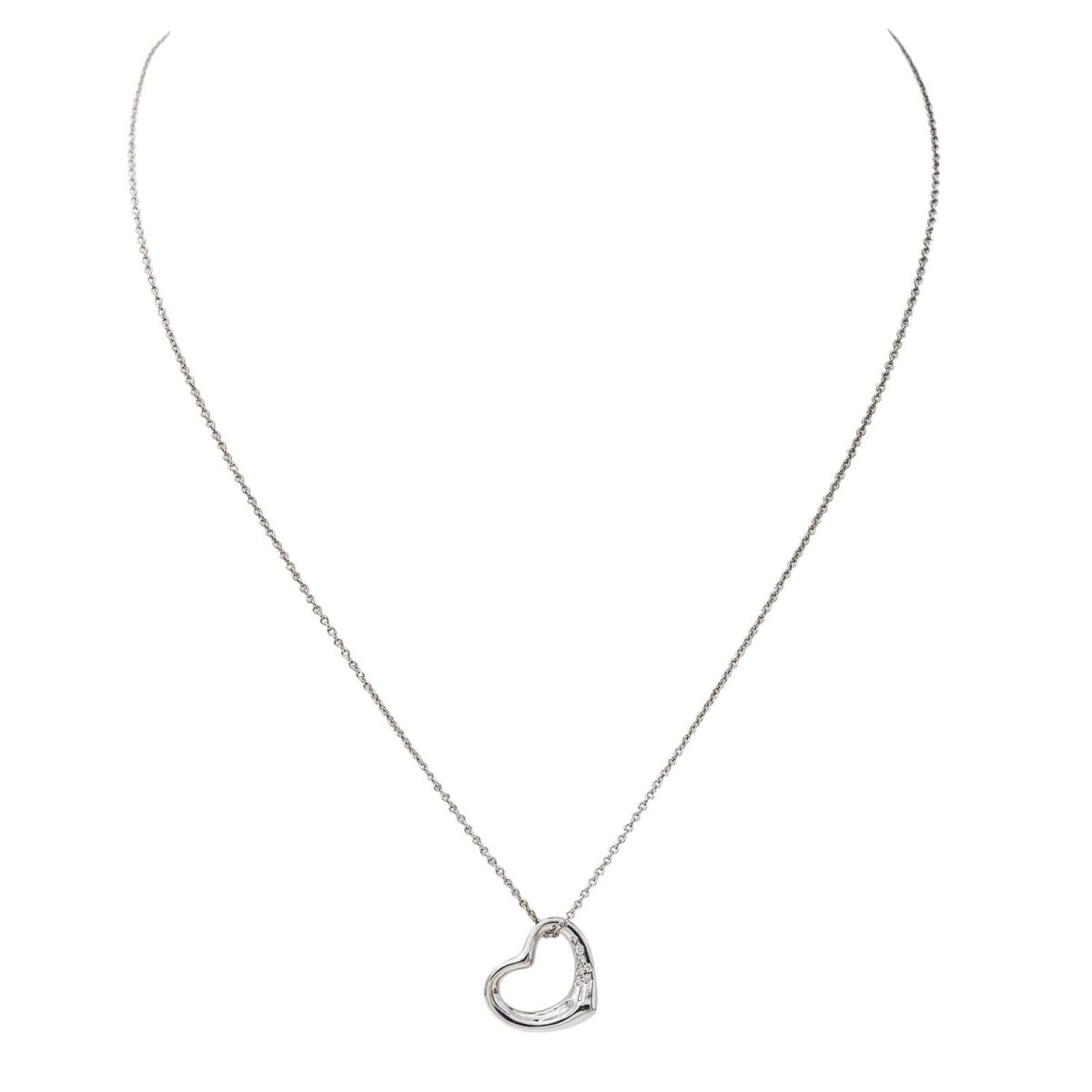 Collier Tiffany & Co Coeur Open heart Platine Diamant - Castafiore