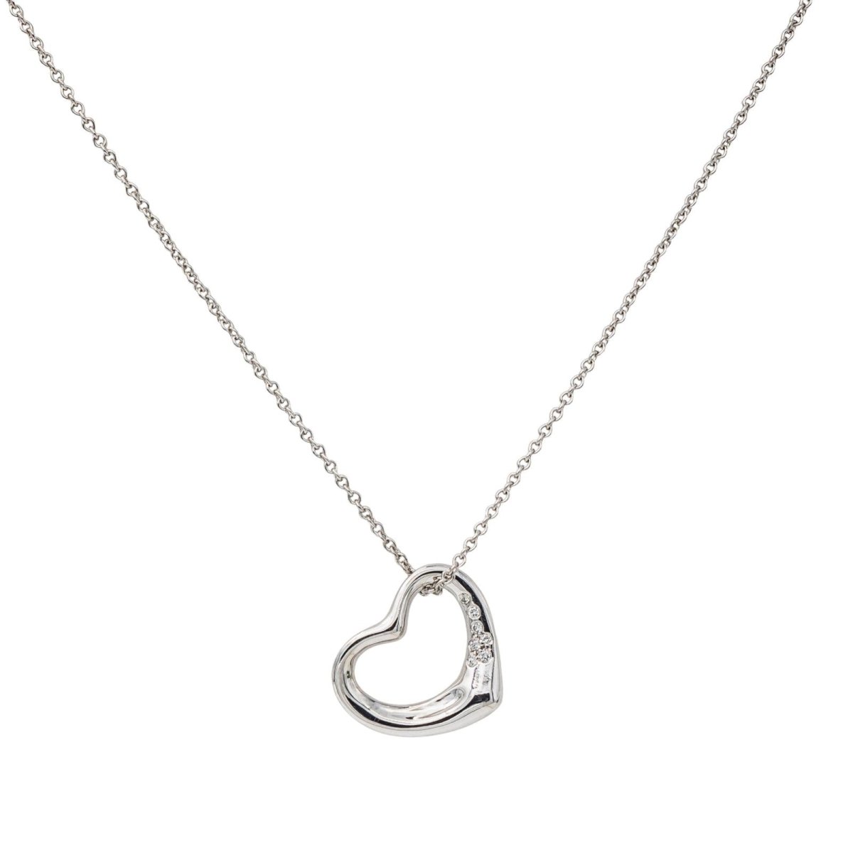 Collier Tiffany & Co Coeur Open heart Platine Diamant - Castafiore