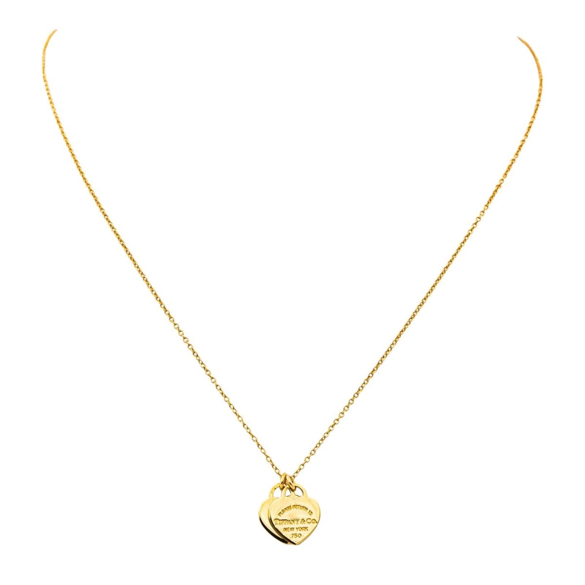 Collier TIFFANY & CO. Please return to Tiffany Mini maille forçat en or jaune - Castafiore