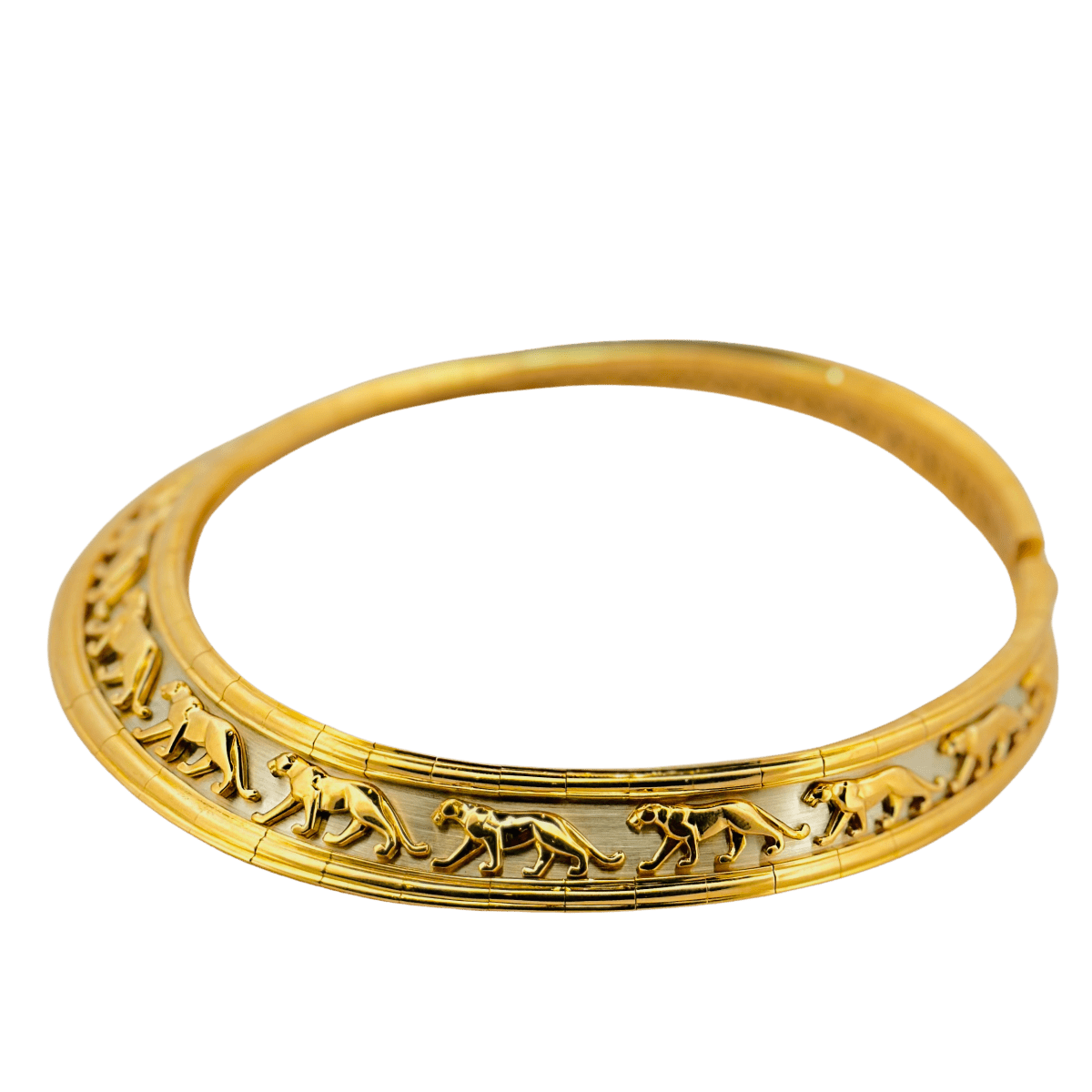 Collier Torque CARTIER "Pharaon" en or jaune et or blanc - Castafiore