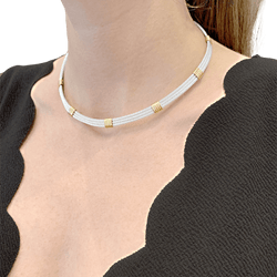 Collier Torque FRED "Force 10" en or jaune et acier - Castafiore