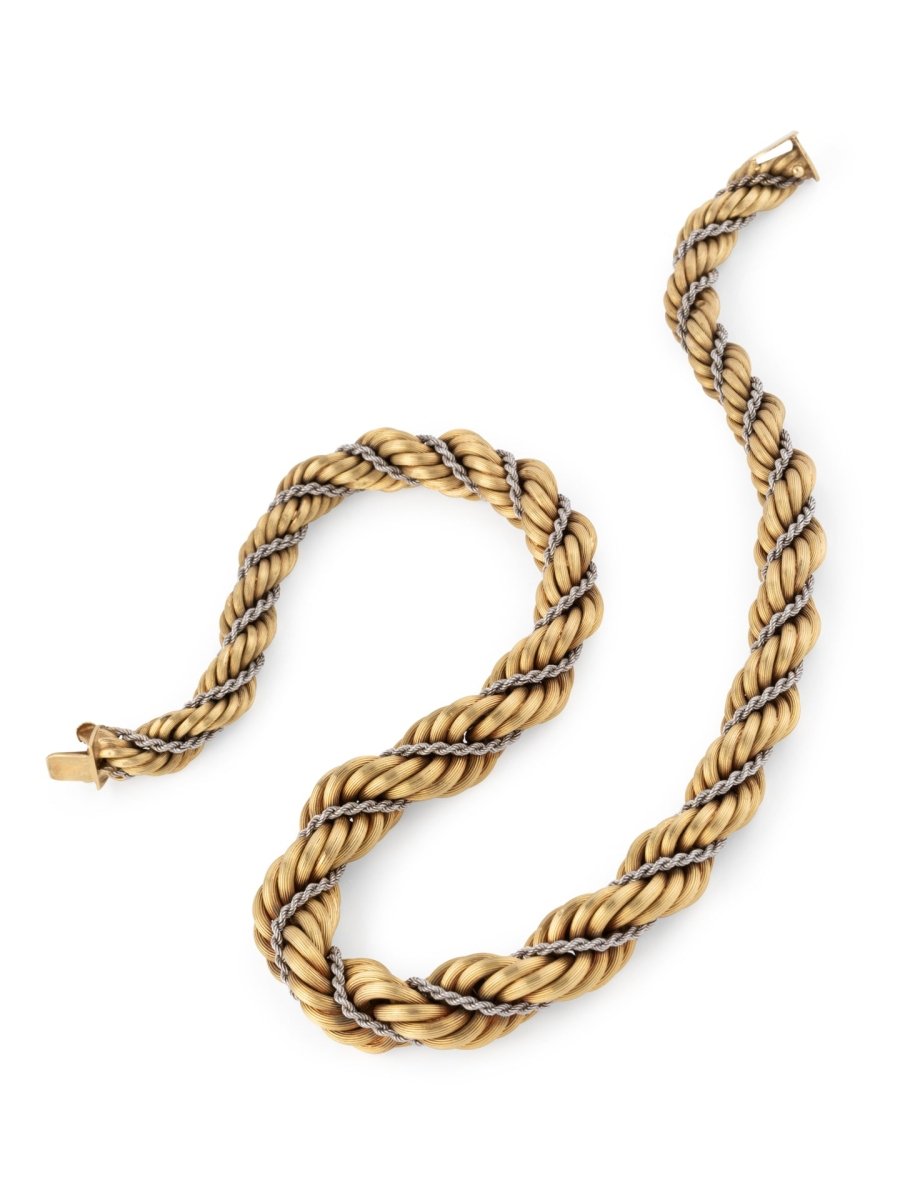 Collier Torsadé en or jaune et blanc - Castafiore