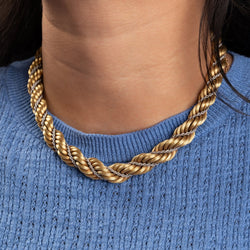 Collier Torsadé en or jaune et blanc - Castafiore