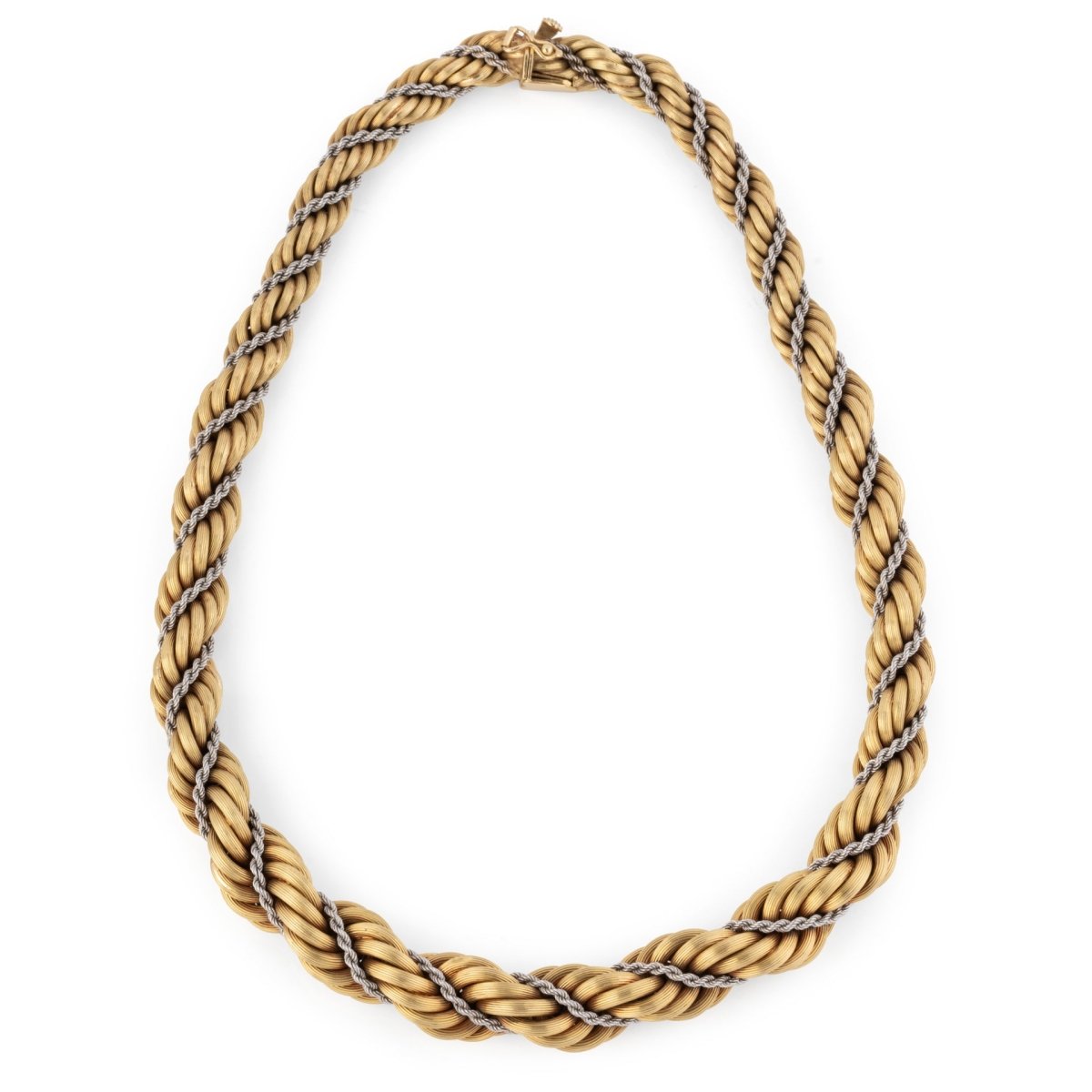 Collier Torsadé en or jaune et blanc - Castafiore