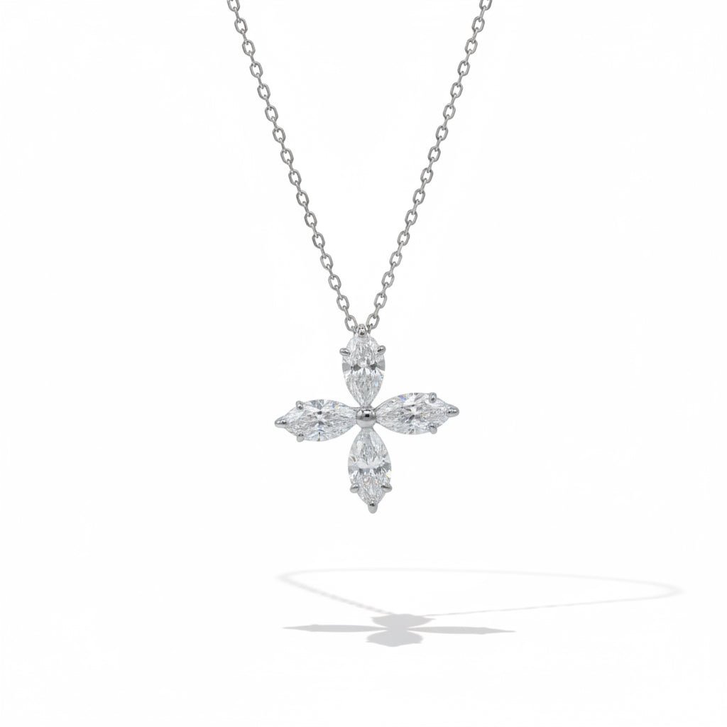Collier Trèfle en or blanc et diamants - Castafiore