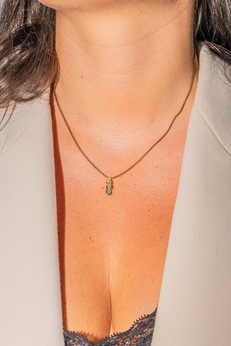 Collier trilogie Or jaune Diamant - Castafiore